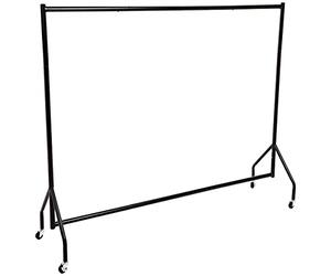 Amazon Basics Heavy Duty Clothes Rail with Wheels, 32mm Steel Frame, Tool-Free Assembly, 1.82 x 1.52 m, Black, for Home, Shop or Workspace