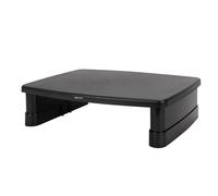 Amazon Basics Height Adjustable Monitor Stand Riser with Storage Organizer, 3-Level Stackable Design, Durable ABS Plastic, Supports up to 10kg, for Monitors & Laptops, Black