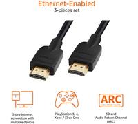 Amazon Basics High-Speed 4K, Ultra HD, HDMI Cable - 6 Feet (3-Pack) (Latest Standard)