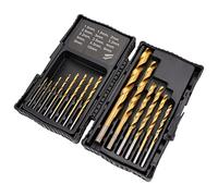 Amazon Basics High Speed Steel Drill Set for Metal, Wood, & Plastic, 14 Pieces, 1.5 - 10mm