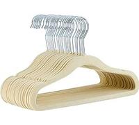 Amazon Basics Kids Velvet, Non-Slip Clothes Hangers for Infant and Toddler, 11.6 Inches, Pack of 30, Beige