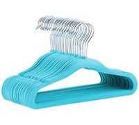 Amazon Basics Kids Velvet, Non-Slip Clothes Hangers for Infant and Toddler, 11.6 Inches, Pack of 30, Blue