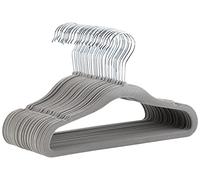 Amazon Basics Kids Velvet, Non-Slip Clothes Hangers for Infant and Toddler, 11.6 inches, Pack of 30, Grey