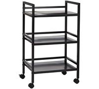 Amazon Basics Kitchen Trolley Metal Serving Cart With 3 Tier Storage, Black