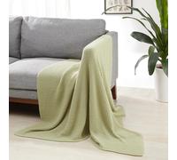 Amazon Basics Knitted Sofa Throw Blanket, Soft Bed 127 x 152 cm, Sage Green