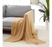Amazon Basics Knitted Sofa Throw Blanket, Soft Bed Throw for Room Décor, 127 x 152 cm, Sand