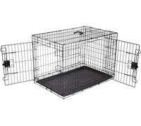 Amazon Basics Large Metal Dog Crate/Cage with Tray, Durable and Foldable Dog Ca