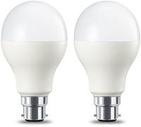 Amazon Basics LED B22 Bayonet Cap Bulb, 14W (Equivalent to 100W), Warm White, Dimmable- Pack of 2