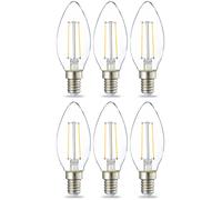 Amazon Basics LED E14 Small Edison Screw 6 Count (Pack of 1), Warm White