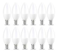 Amazon Basics LED E14 Small Edison Screw Candle Bulb, 4.9 W (Equivalent to 40W), Warm White, Non Dimmable - Pack of 12