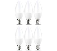 Amazon Basics LED E14 Small Edison Screw Candle Bulb, 5.5W (equivalent to 40W), Warm White, Non Dimmable - Pack of 6