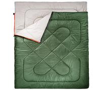 Amazon Basics Lightweight, Warm 3-Season Backpacking Rectangular Sleeping Bag For Camping and Hiking, Two Person Queen Sized, Double, Olive Green