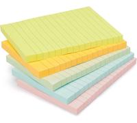 Amazon Basics Lined Square Sticky Notes, 10.16 x 15 cm, Assorted Colours, Pack