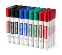 Amazon Basics Low-Odor Dry Erase Whiteboard Markers, Chisel Tip, 4 Assorted Colors, 36 Count