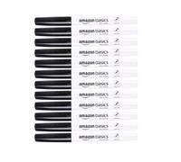 Amazon Basics Low Odor Ultra Fine Tip Dry Erase White Board Markers, Black, 12-Pack
