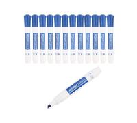 Amazon Basics Low-Odor Whiteboard Markers pens, Chisel Tip, Blue, Pack of 12