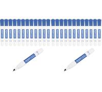Amazon Basics Low-Odor Whiteboard Markers pens, Chisel Tip, Blue, Pack of 24