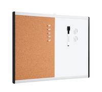 Amazon Basics Magnetic Dry Erase Combo Rectangular Board, plastic/aluminium frame, 43 x 58 cm, White/ Yellow