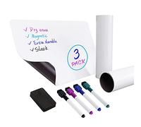 Amazon Basics Magnetic Dry Erase Whiteboard Sheet, 20.3 cm x 30.5 cm, 3 Count (Pack of 1), White