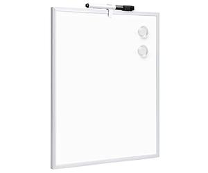 Amazon Basics Magnetic Dry Wipe Whiteboard, Dry Erase, Aluminum Frame, Magnetic Bulletin Board, Adhesive Wall Mount, for Home, Office, School, 28 x 36 cm