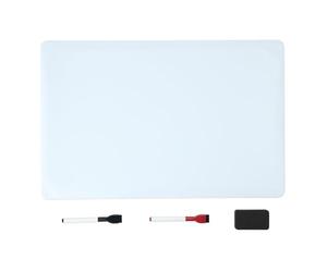 Amazon Basics Magnetic Large Whiteboard for Fridge, Dry Erase, with 2 Markers and 1 Eraser, Flexible Planner, Memo, Notice Board for Home, Kitchen, Office, School, 33 x 50 cm
