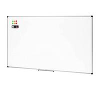 Amazon Basics Magnetic Whiteboard with Aluminum Frame, Pen Tray, 6 Magnets, 1 Eraser and 2 Markers for Office and Home Use, Wall mounted, Dry-Erase, Dry-Wipe 90 x 60 cm