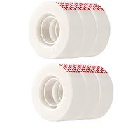 Amazon Basics Matt Adhesive Tape, for Repair Work, Refill, Pack of 6, 1.9 cm Width x 2540 cm Length, Translucent