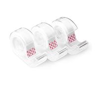 Amazon Basics Matte Finish Tape with Dispenser, 3-Pack, 3/4" W x 300" L, Transparent