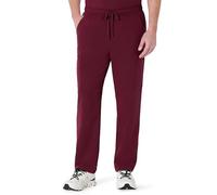 Amazon Basics Men's Scrubs Tapered-Leg Trousers Elastic Waistband, Burgundy, XL Long