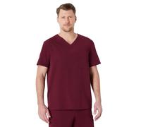 Amazon Basics Men's Scrubs V-Neck Top with Pockets, Burgundy, L