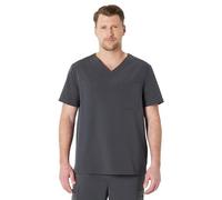 Amazon Basics Men's Scrubs V-Neck Top with Pockets, Charcoal, XXL