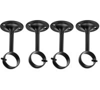 Amazon Basics Metal Curtain Pole Ceiling Brackets for up to 25 mm Curtain Rod, Set of 2, Black (Pack of 2)