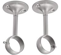 Amazon Basics Metal Curtain Pole Ceiling Brackets for up to 25 mm Curtain Rod, Set of 2, Nickel