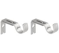 Amazon Basics Metal Curtain Pole Wall Brackets with Adjustable Length of 7 - 11 cm for up to 25 mm Curtain Rod, Set of 2, Nickel
