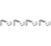 Amazon Basics Metal Curtain Pole Wall Brackets with Adjustable Length of 7 - 11 cm for up to 25 mm Curtain Rod, Set of 2, Nickel (Pack of 2)