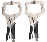 Amazon Basics Metal Face Clamp, 11-inch, 2-Pack, Black/Silver