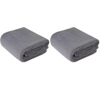 Amazon Basics Microfiber Car Drying Towel, Extra Large 91x64cm, Quick-Drying, Scratch-Free, Non-Abrasive, Streak-Free, Plush Cloth for Vehicle Exterior Glass Windows, Grey (Pack of 2)