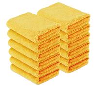 Amazon Basics Microfiber Car Drying Towels (12-Pack), Lint Free, Scratch Free, Highly Absorbent Drying Towel for Cars, 16" x 16", Yellow