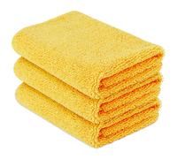 Amazon Basics Microfiber Car Drying Towels (3-Pack), Lint Free, Scratch Free, Highly Absorbent Drying Towel for Cars, 16" x 16", Yellow