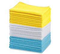 Amazon Basics Microfibre Cleaning Cloth, Pack of 24, Multi-Coloured, 40.5 cm x 30.5 cm