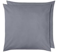 Amazon Basics Microfibre Pillowcases, Soft Pillow Cases 2 Pack, European Square 80 x 80 cm, Dark Grey