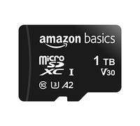 Amazon Basics microSDXC Memory Card for Smartphones, Tablets, Drones, Full HD, with Full Size Adapter, A2, U3, Read Speed up to 100 MB/s, 1 TB, Black