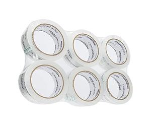 Amazon Basics Moving and Storage Packing Tape, Standard-Wide: 4.7 cmW x 49.9 m length, Crystal Clear, 6 Pack
