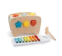 Amazon Basics Musical Pounding Bench With Xylophone and Shape Sorter Toy-Kids Gift for Toddlers Age 18M+ Boy Girl Baby 11.6 x 5.2 x 6.3 inches Mul