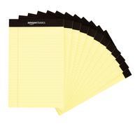 Amazon Basics Narrow Ruled Lined Writing Note Pad 5 inch x 8 inch canary 12 count ( 12 Pack of 50 )