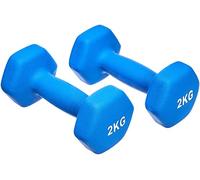 Amazon Basics Neoprene Dumbbell Pair, 2 kg, Blue