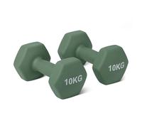 Amazon Basics Neoprene Dumbbell Weights Set, 10 kg, Olive