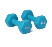 Amazon Basics Neoprene Dumbbell Weights Set, 6 kg, Cyan