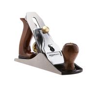Amazon Basics No.4 Adjustable Universal Smoothing Bench Hand Plane - 2-Inch (50.8 mm) Blade and Wooden Handles for Precision Woodworking, Brown