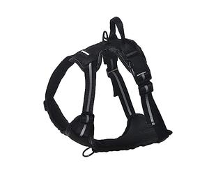 Amazon Basics No-Pull Adjustable Soft Padded Dog Vest Harness with Reflective Stripes, Black, Large